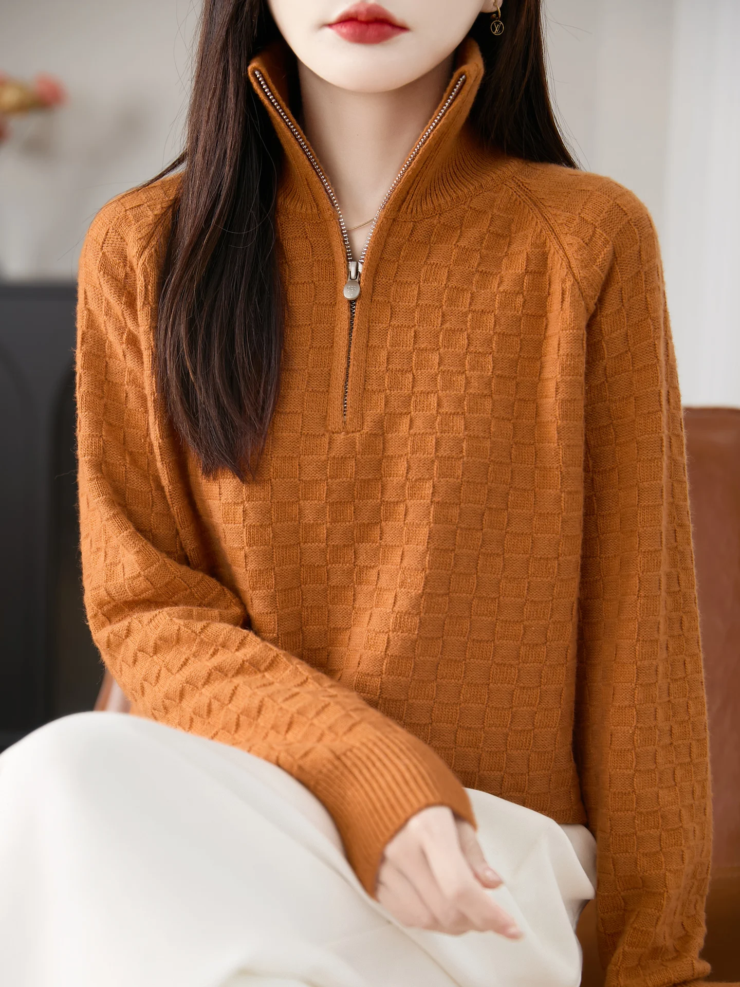 

Trendy f-Zip Stand Collar Knitted Sweater Women's Base Layer irt Autumn Winter New Arrival Commute Sle Soft Long Sve