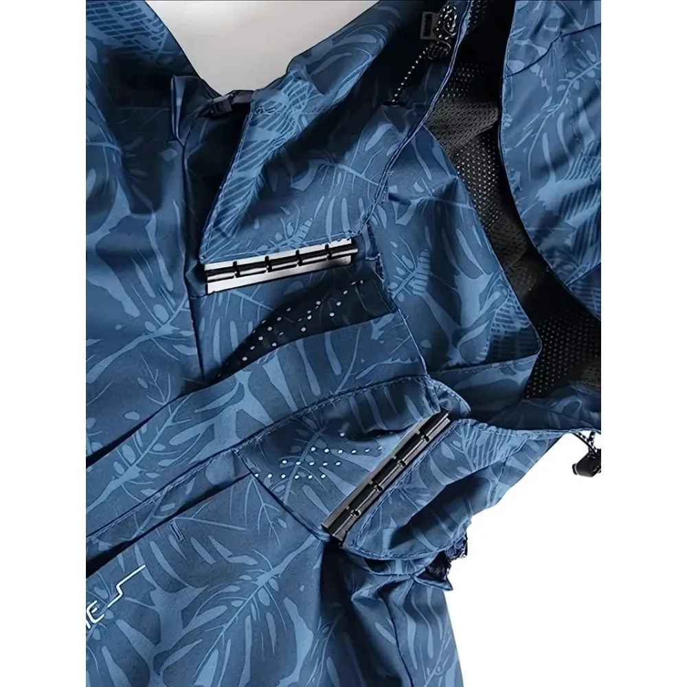 2025 Men's Casual Waterproof Windbreaker Jacket Full Zip Up Hooded Shell Outdoor Hiking Coat For Autumn Plus Size