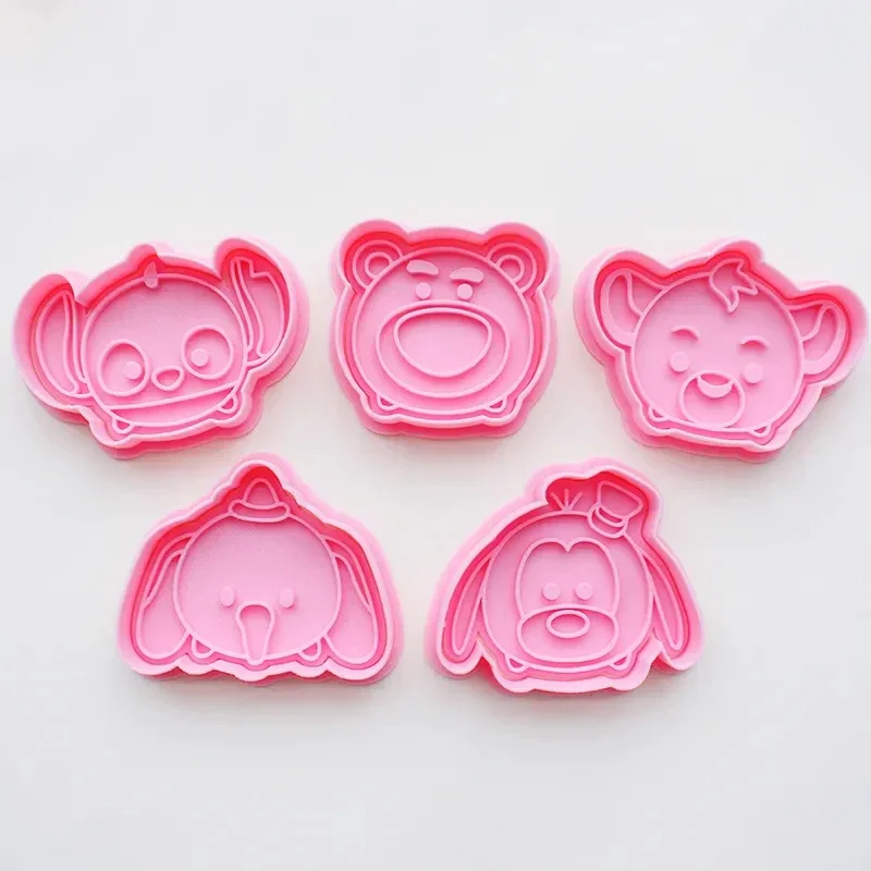 Disney Princess Stitch Cookie Cutter Lotso Cute Anime Figure Biscuit Mould Press Stamp Embosser Candy Mold 3D DIY Reusable Model