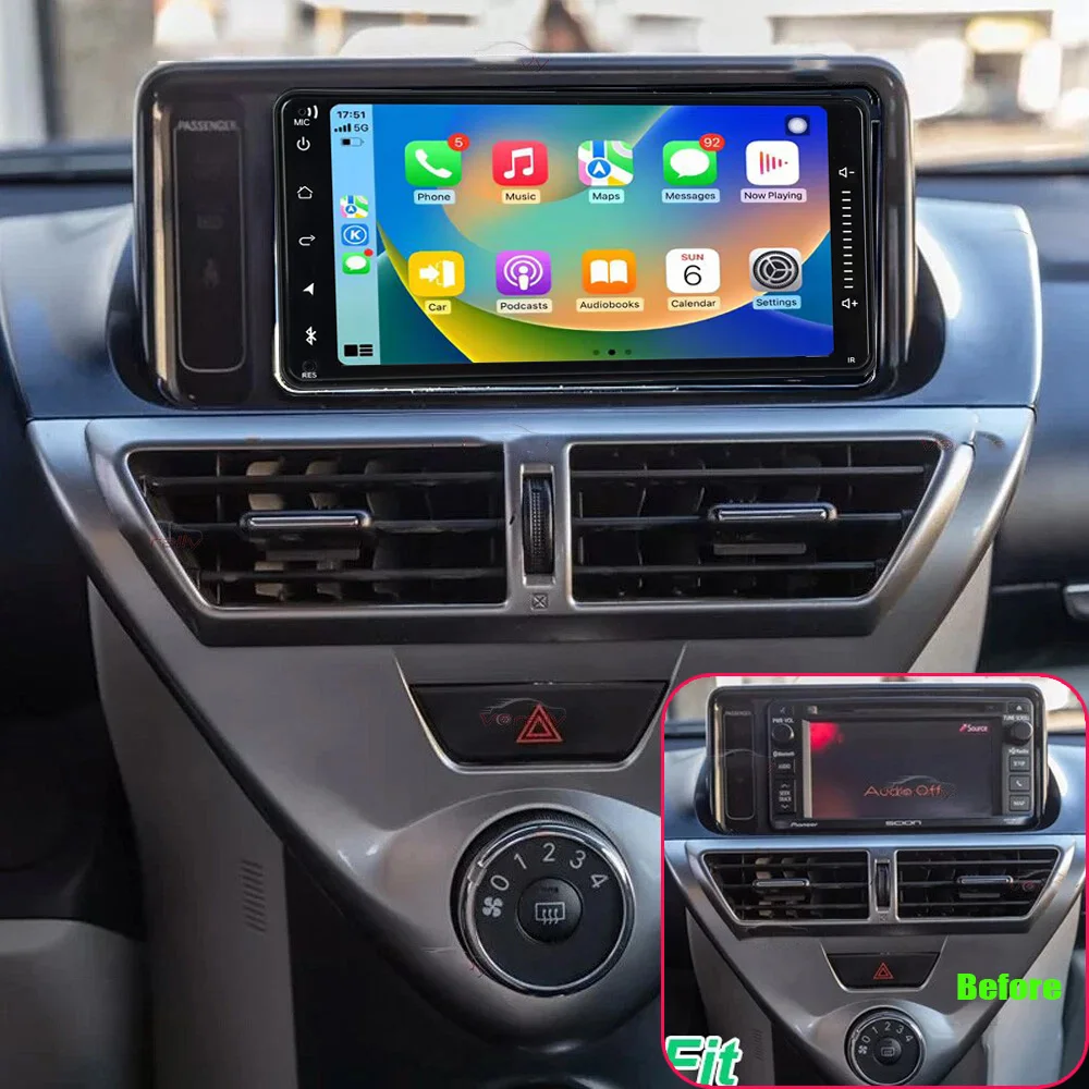 7'' 6+128GB Car Radio For Scion IQ 2008-2015 Wireless Apple Carplay Android 13 Stereo GPS Navi