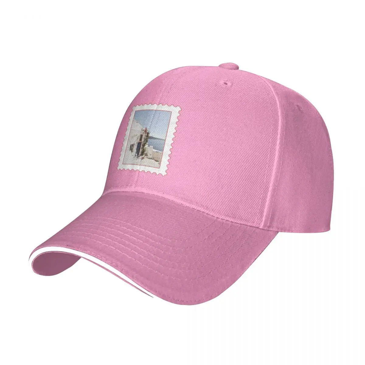 Greece Pink Postage Stamp Bucket Hat Baseball Cap hat Woman cap Men's