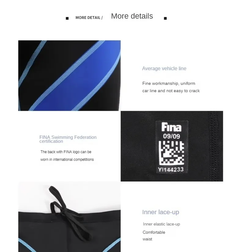 Yingfa FINA Men's Professional Racing Swimming Trunks Chlorine Resistant Fabric High Elasticity Knee Length Swimming Jammer