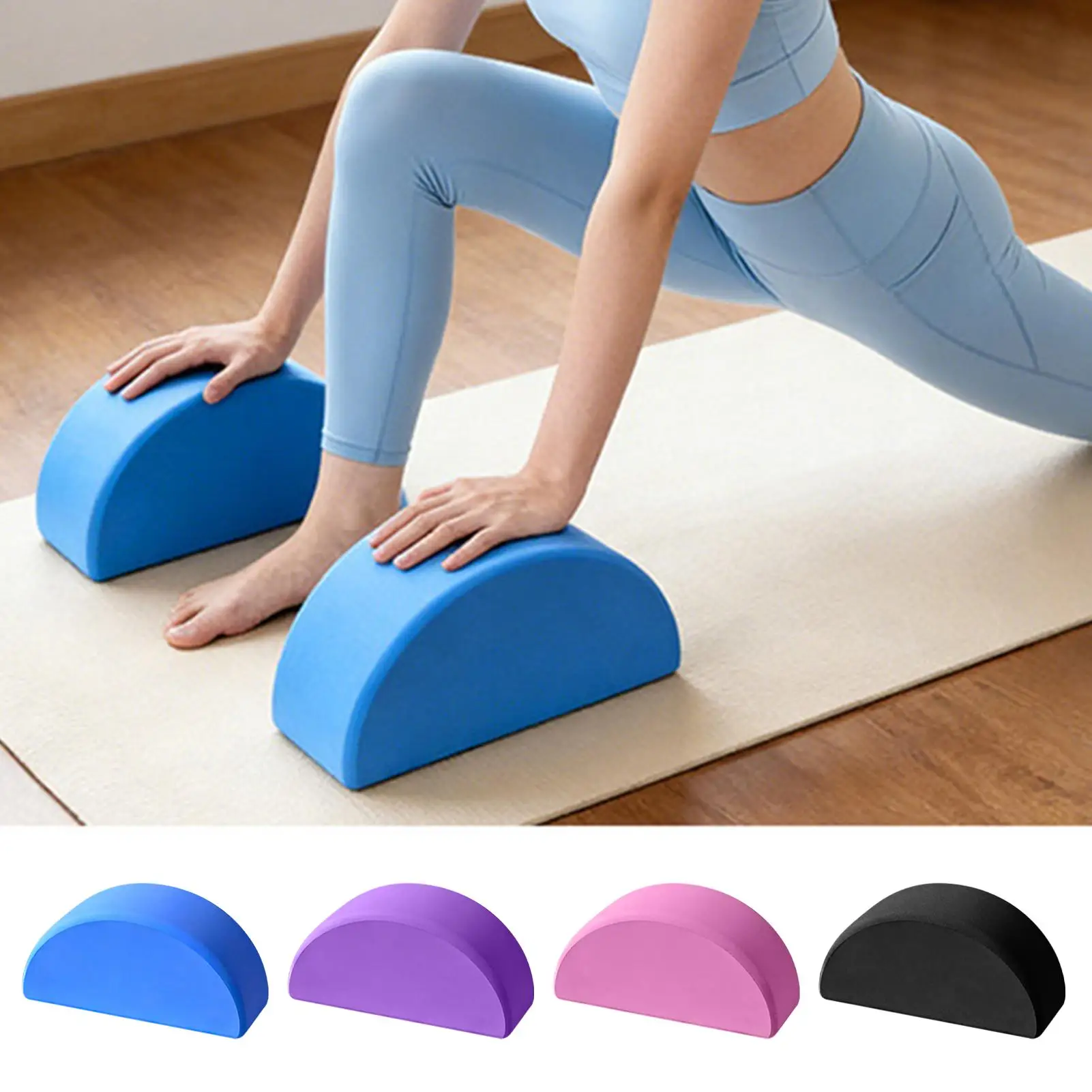 Half Round Soft Workout Equipment Yoga Brick Women High Density Yoga Blocks for Balance Stretching Stability Fitness Training