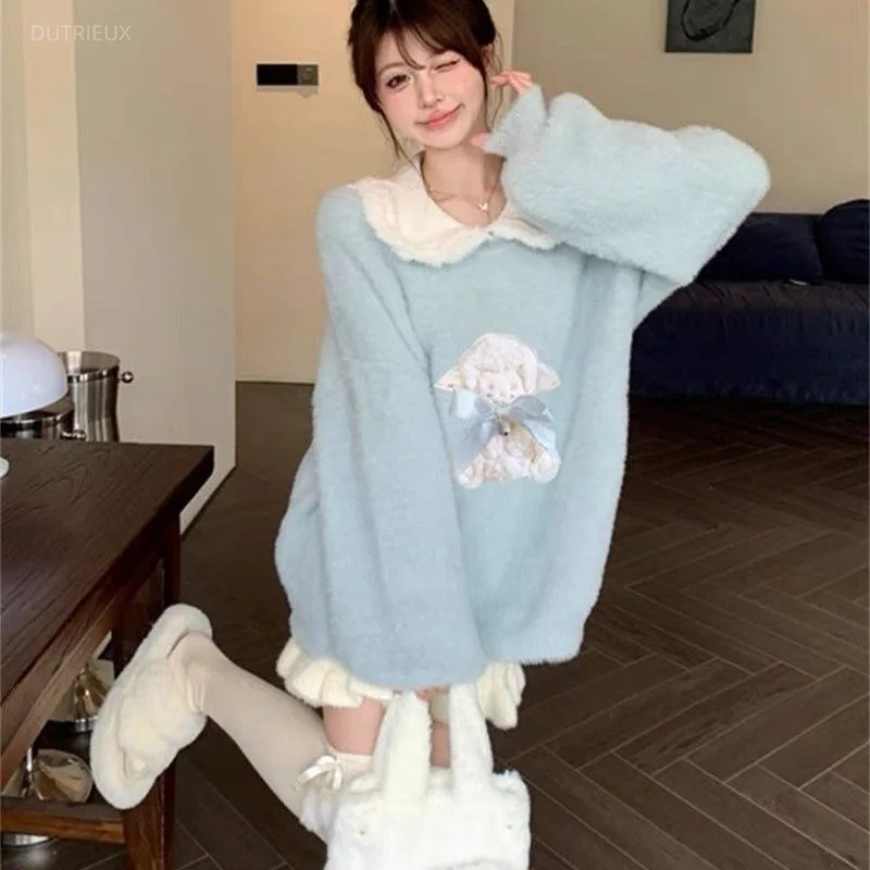 Sweet Jumper Women's Knitting Pullovers Pull Femme Soft Cute Japanese Sueter Mujer Oversized Sweater 2026 Fall Winter Clothing