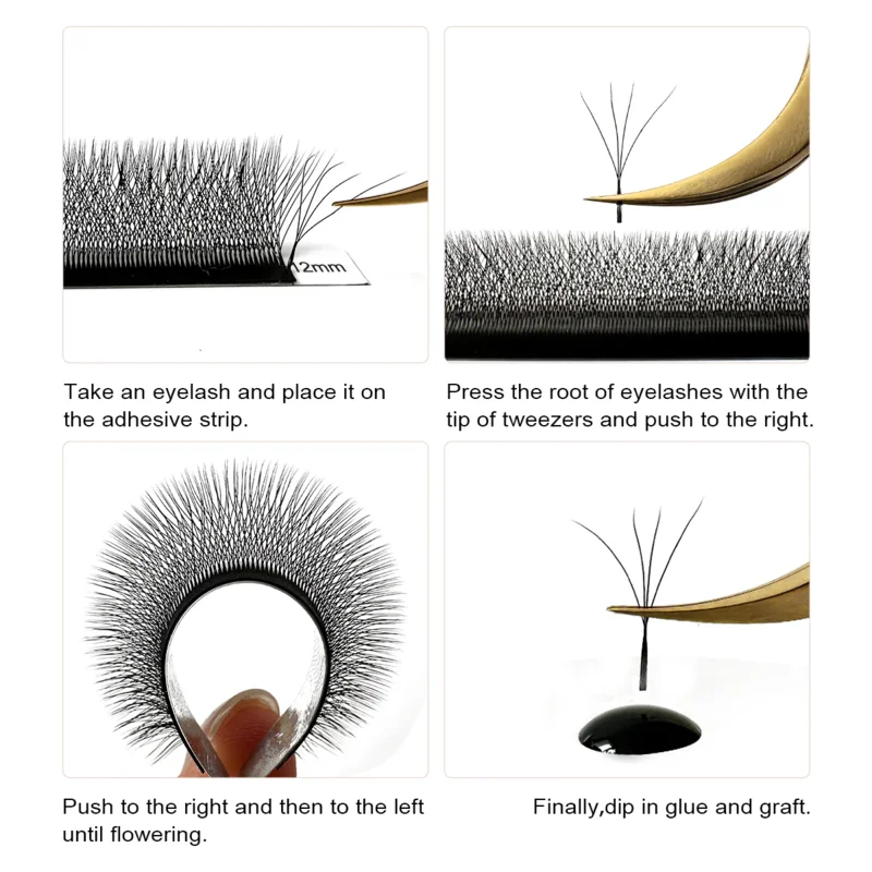 SENSE LASHES W Shape Eyelash 3D 4D 5D 6D W Lashes Automatic Flowering Natural Soft Full Dense Premade Fans for Beauty Makeup