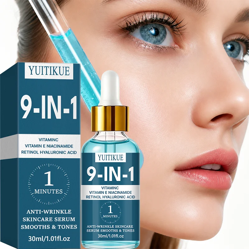 9 In 1 Facial Serum Multi Complex Vitamin C E Niacinamide Retinol Hyaluronic Acid Anti Wrinkle Brightening Hydrating Face Serum
