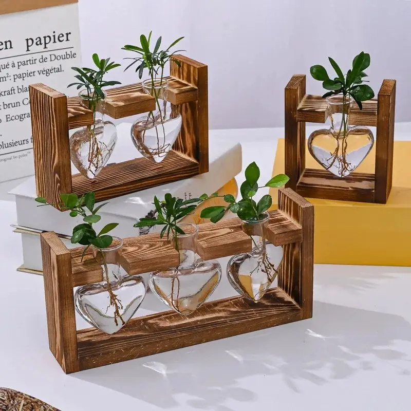 Contenant Hydroponique Cœur en Verre Une Solution Esthétique et Pratique pour Cultiver Vos Plantes à la Maison