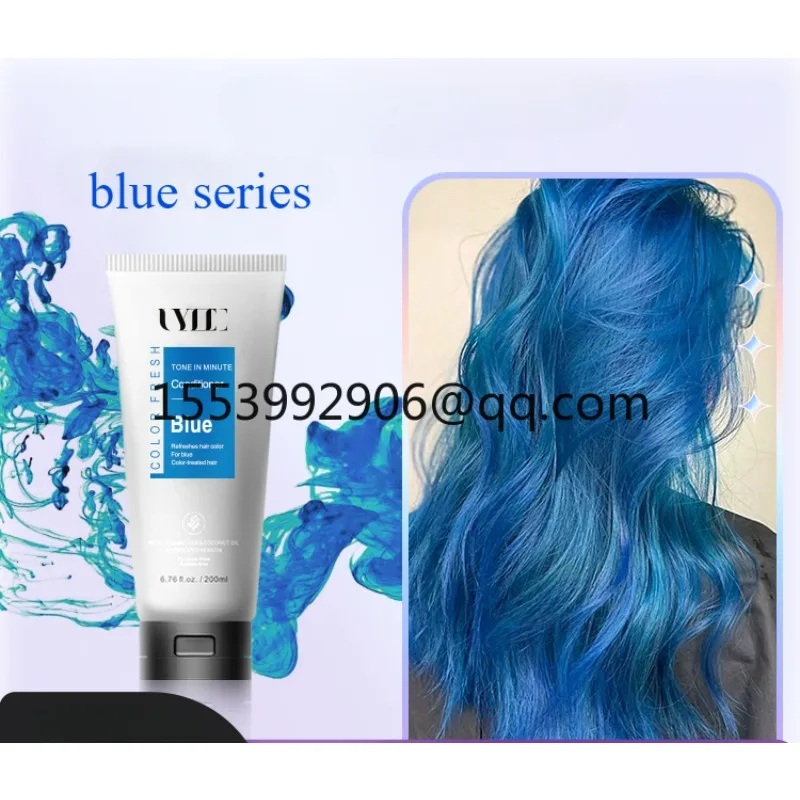 Acondicionador de penetración para el cabello, mascarilla especial de protección de color azul, puede iluminarse sin champú