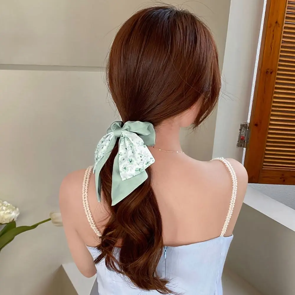 Printing Printing Hair Rope High Quality Cloth Ribbon Bow Intestine Hair Loop Hair Accessiories Hair Ribbon