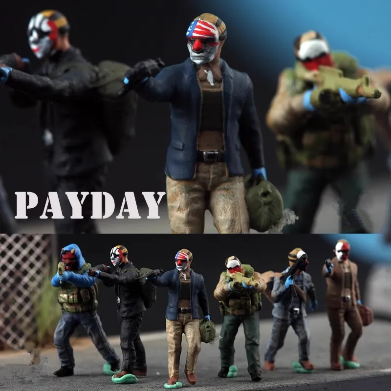 

Масштабная модель 1:72, 6 шт., маска Джокера, солдаты, экшн-фигурки, игрушки, аксессуары для сцены, коллекция кукол, дисплей, подарки на день рождения