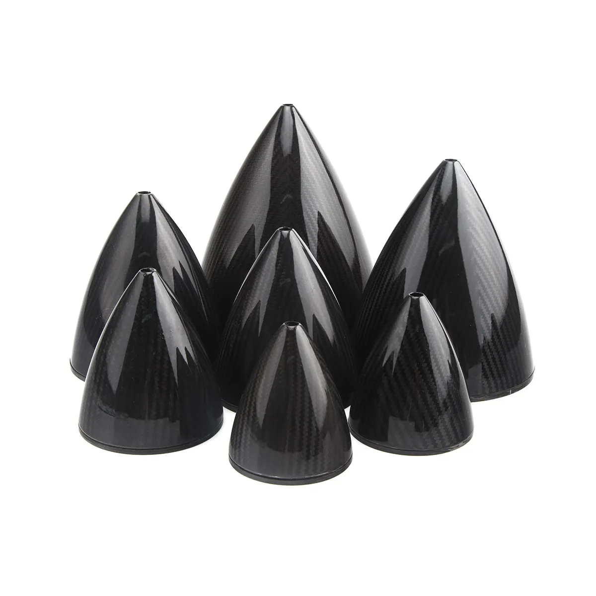 1Pc Carbon Fiber Spinner Cone Without Blade Cuts 1.75\'\' 2\'\' 2.5\'\' 3\'\' 3.5\'\' 4\'\' 4.5\'\' 5\'\' 6\'\' inch For RC Gas Airplane