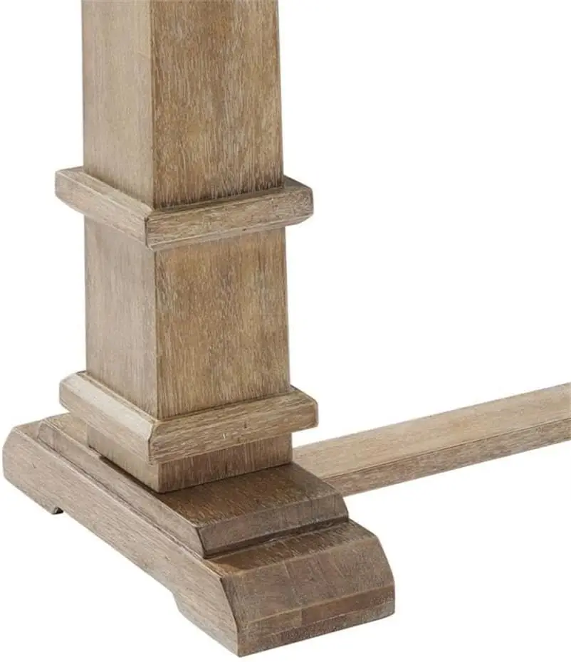 Rectangular Top Farmhouse Wood Console Table In Rustic Brown