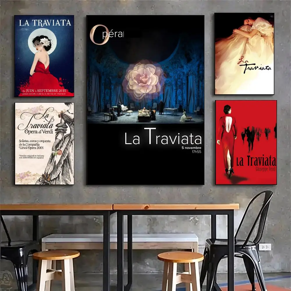 musical La Traviata Poster Poster HD Printing Vintage Luxe Home Decor Wall Art for the Living Rooms Entryways Gift