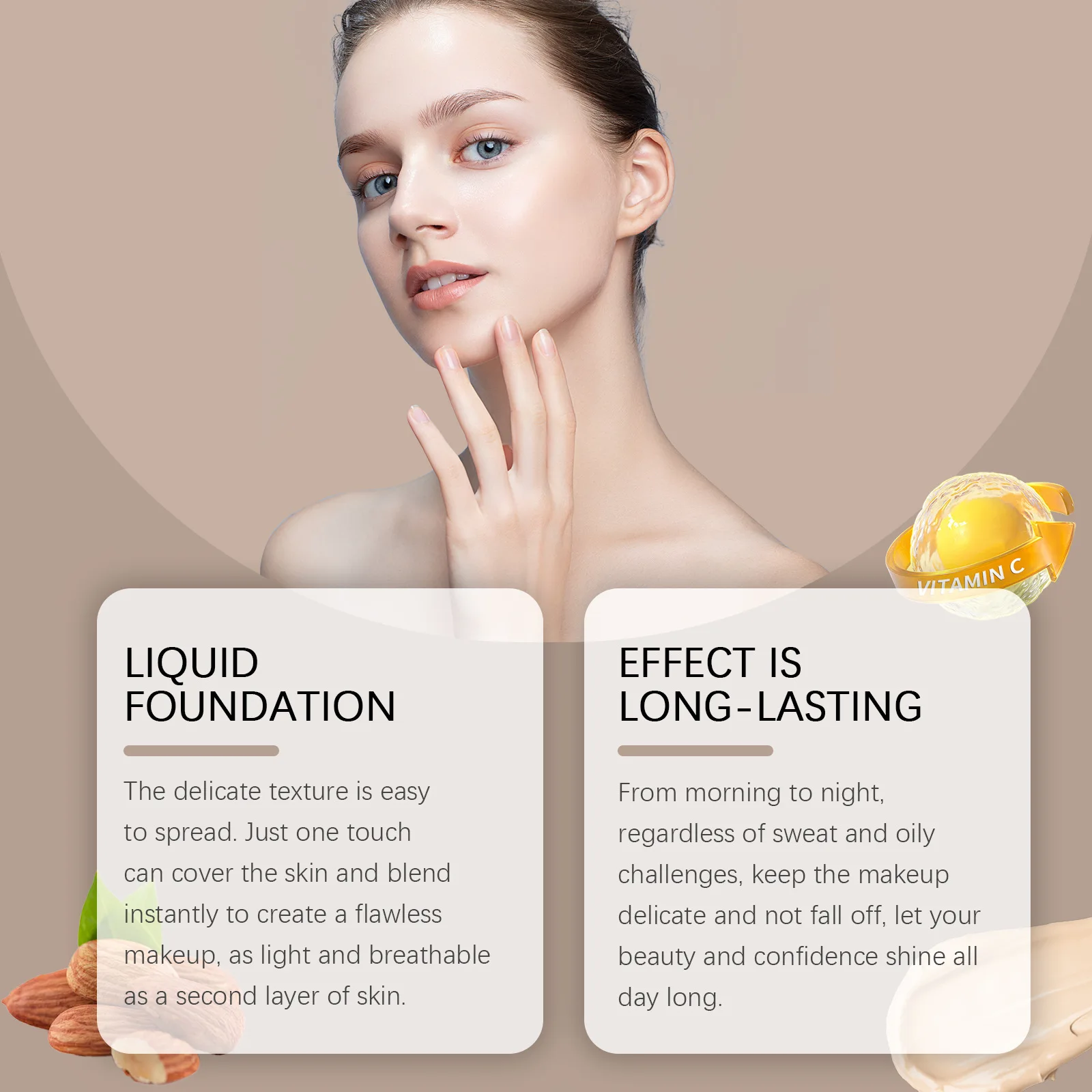 West & Month Moisturizing Liquid Foundation Natural and Long-lasting Non-makeup Refreshing Light Moisturizing Liquid Foundation