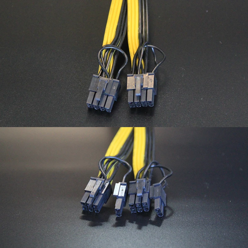 8-poliges (6 2-poliges) Grafikkarten kabel zu U-förmigem kalt gepresstem Anschluss kabel Server Strom umwandlung Grafikkarten kabel 2 x8pin 3x8