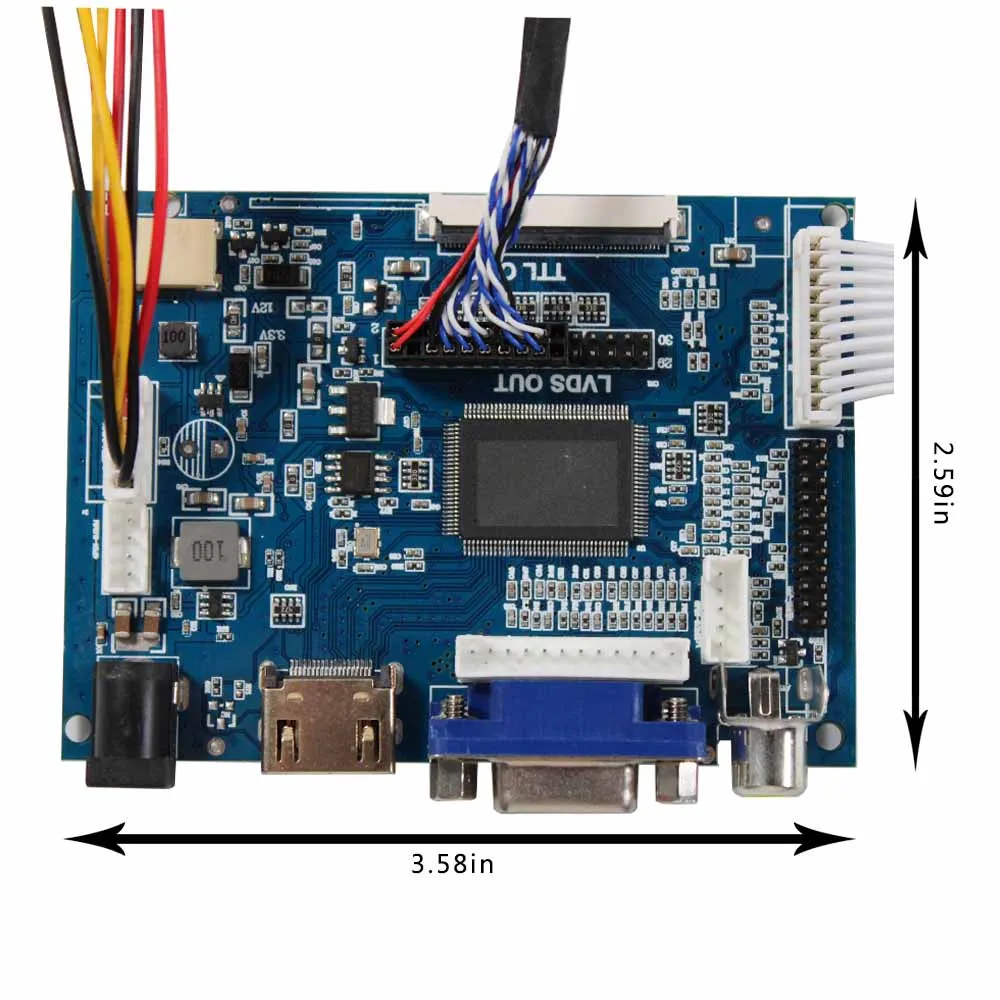 VSDISPLAY HD-MI VGA 2AV плата контроллера ЖК-дисплея, совместимая с 15-дюймовым 1024X768 HT15X15-D01 ЖК-экраном