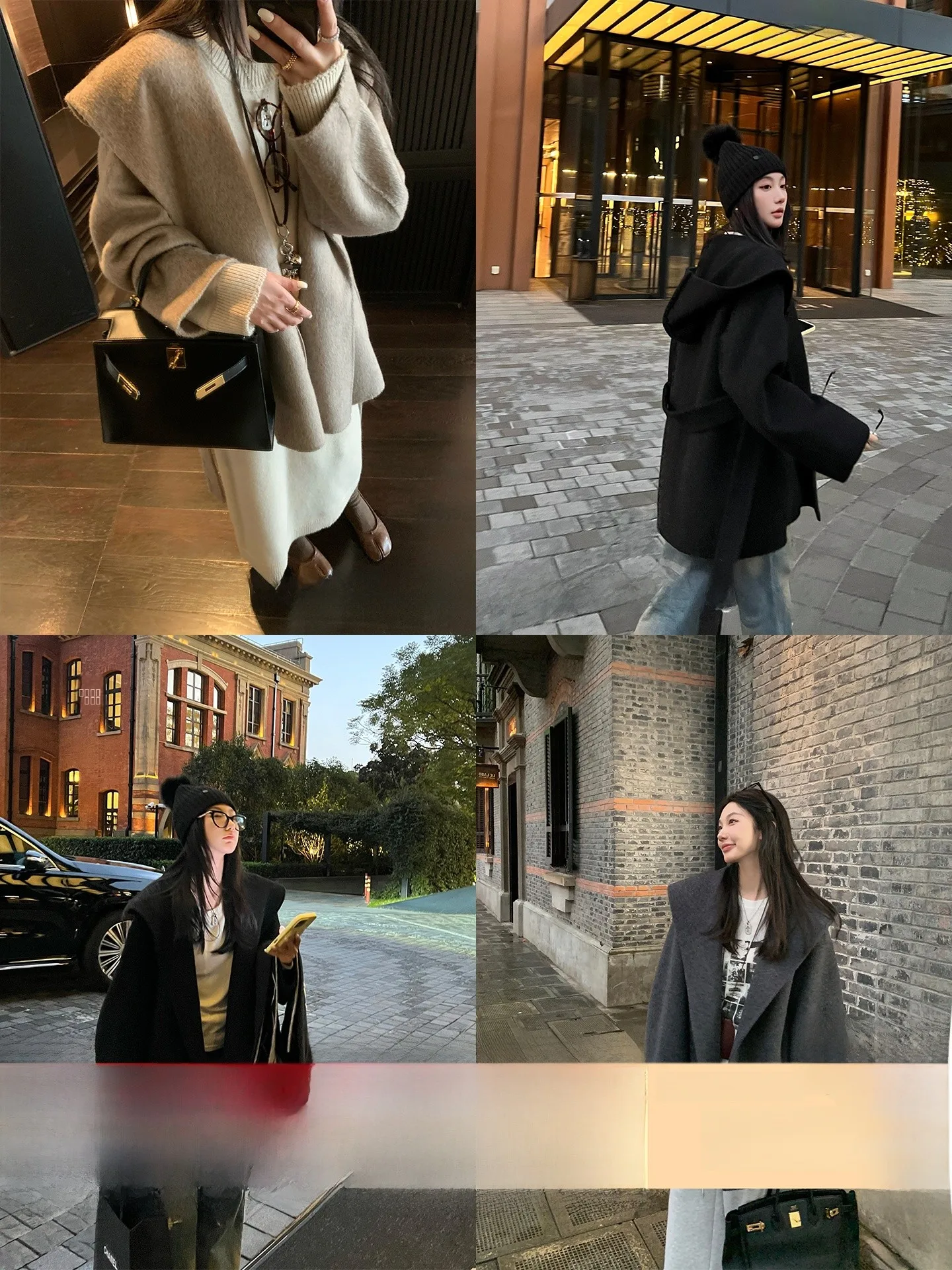 

Двустороннее шерстяное пальто Ele ort с капюшоном от OuYang, 100% шерсть, для повседневной носки, в корейском стиле, чисто онлайн-продукт