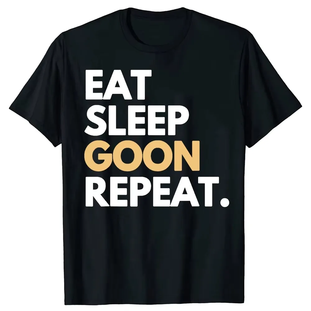 Fashion New Funny Meme Eating and Sleeping Repeated Men's Fashion T-shirt Short Sleeved Men's and Women's T-shirt Top Plus Size