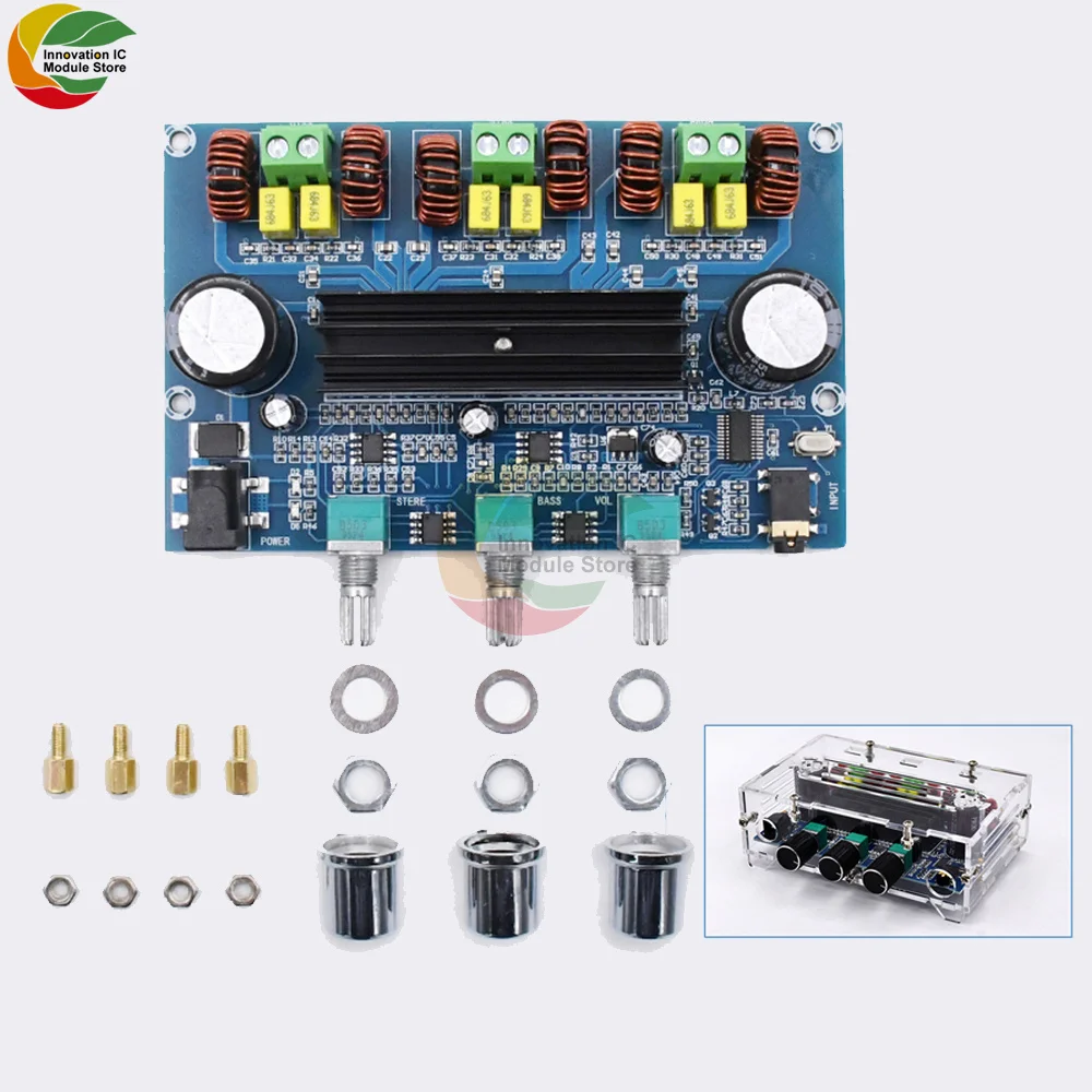 

Женский Модуль платы цифрового усилителя мощности TPA3116D2 Bluetooth 5,0, усилитель мощности, 2,1 каналов, вход AUX Bluetooth