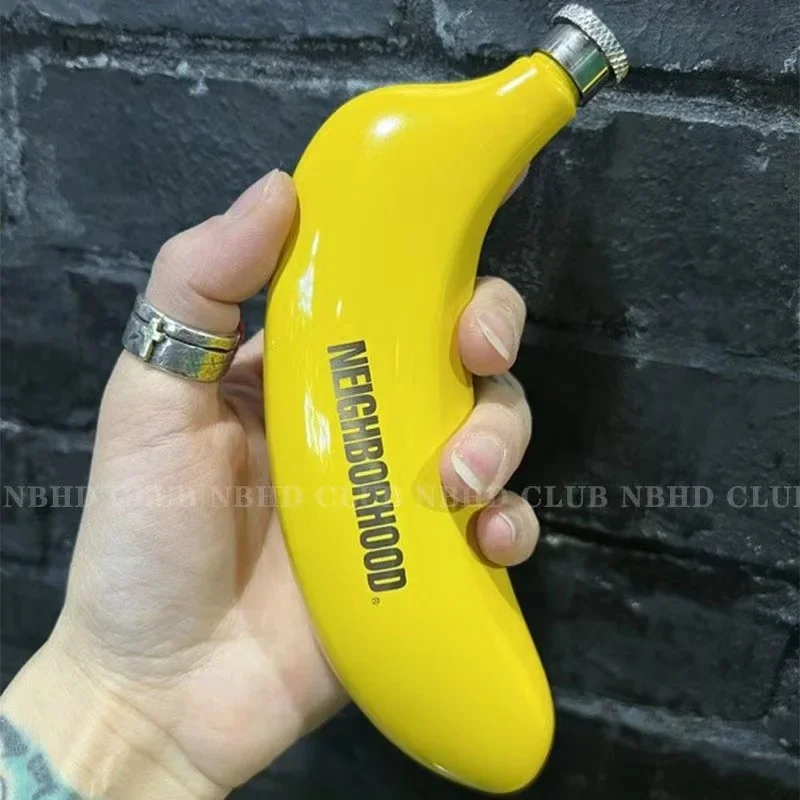 NBHD Outdoor Camping Wine Bottle Metal Stainless Steel Banana Interesting Shape Portable Stainless Steel Thick Ornament