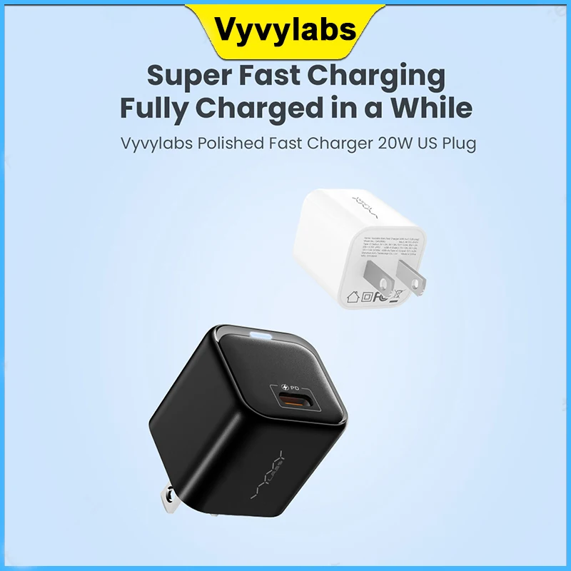 

Vyvylabs 20W Quick Charge PD Charger QC4.0 QC3.0 USB Type C Fast Charger for iPhone 15 14 13 Xiaomi EU US PD Charger