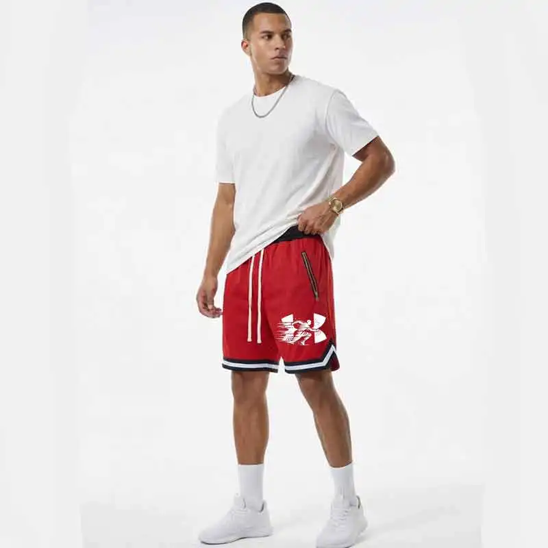 

Мужские спортивные баскетбольные шорты из сетки, быстросохнущие, для фитнеса, летние, дышащие, повседневные, для бега, короткие штаны, мужские