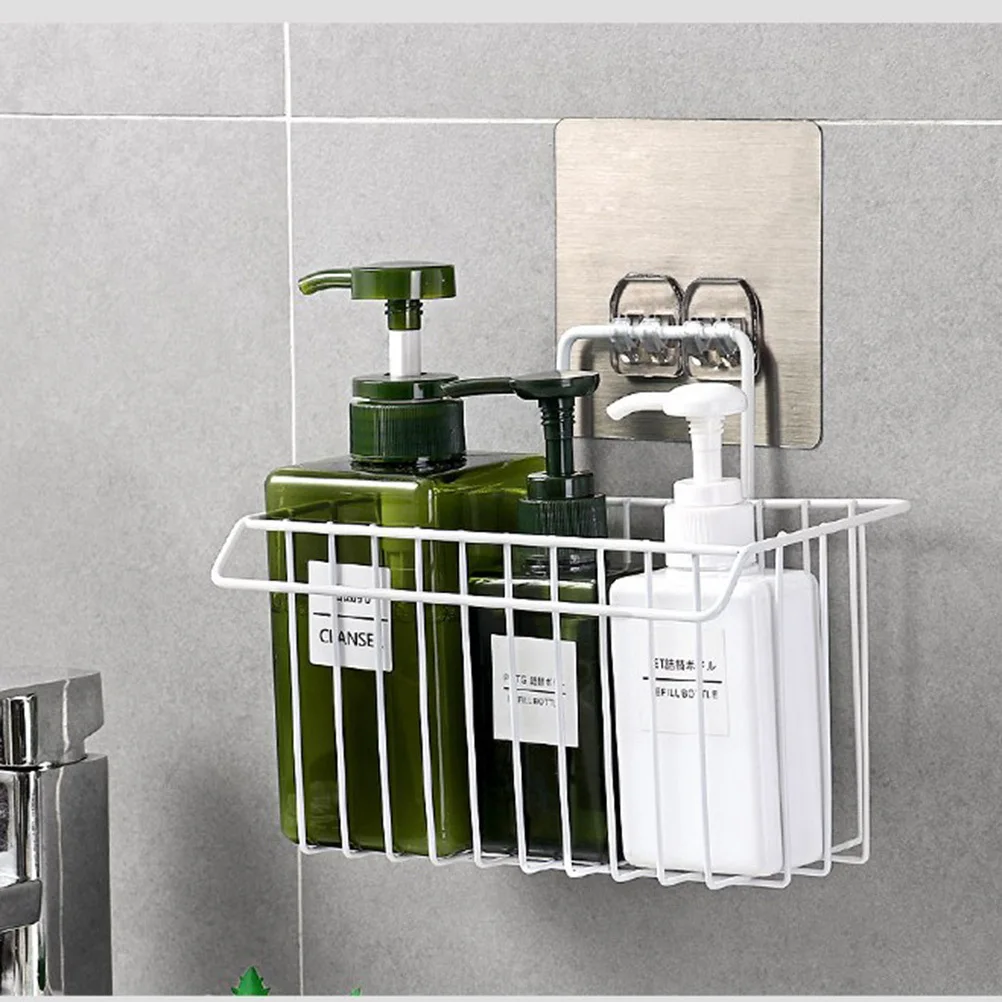 

Wrought Iron Kitchen Storage Rack Black Wall Mounted Organizer Sponge Holder Dishcloth Drain Shelf Kitchen Basket