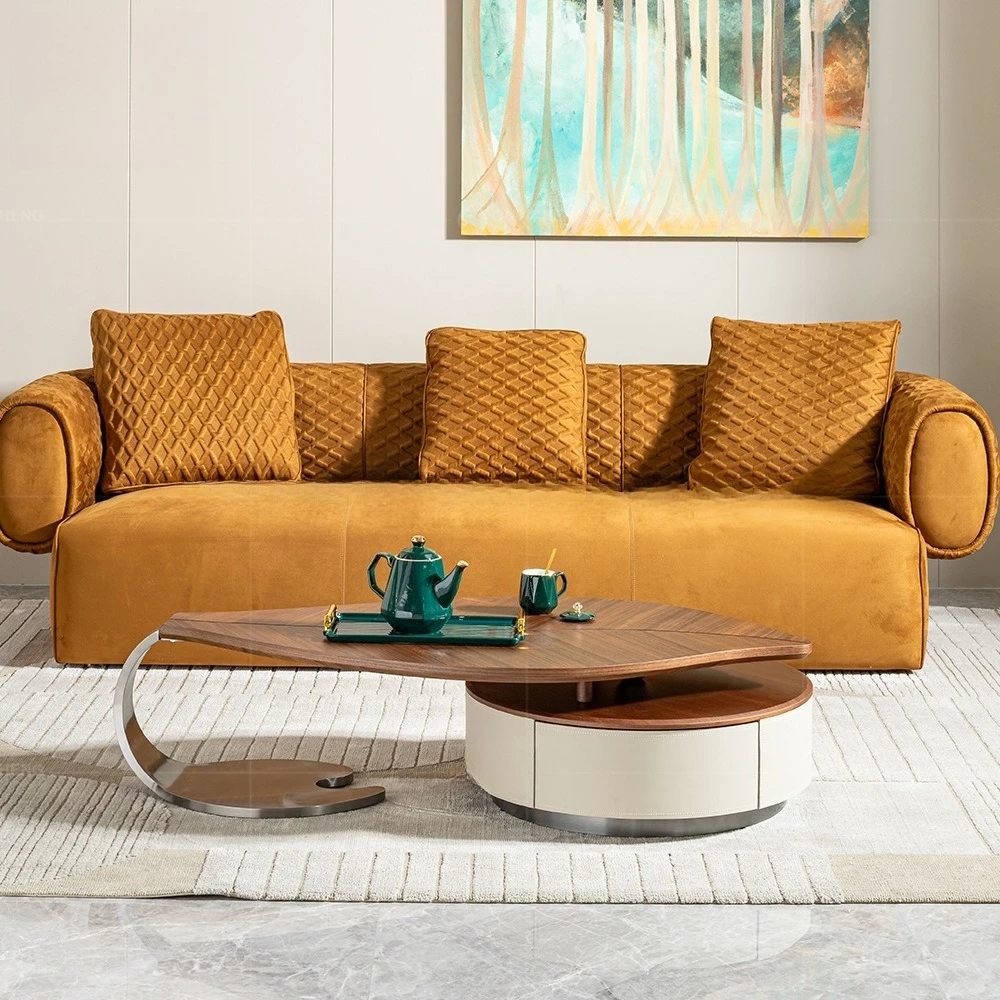 Home high-end modern light luxury retro special-shaped storage tea table