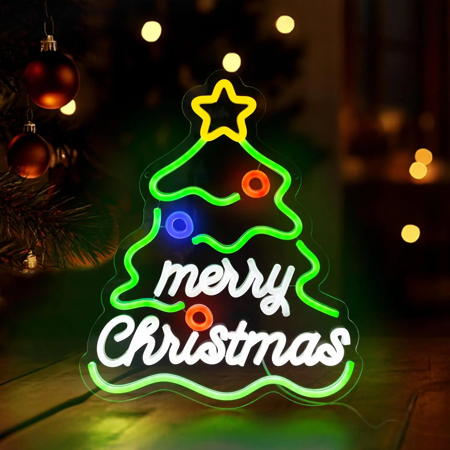 شجرة عيد الميلاد النيون تسجيل USB عكس الضوء عيد ميلاد سعيد LED ضوء النيون للمنزل حفلة الشتاء الديكور مهرجان هدية عيد الميلاد الخفيفة