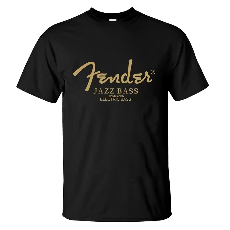 2026 Men's Comfortable Casual T-Shirt Fender Jazz Bass Streetwear Cotton Short Sleeve Printed Summer Fashion Women's T Shirt