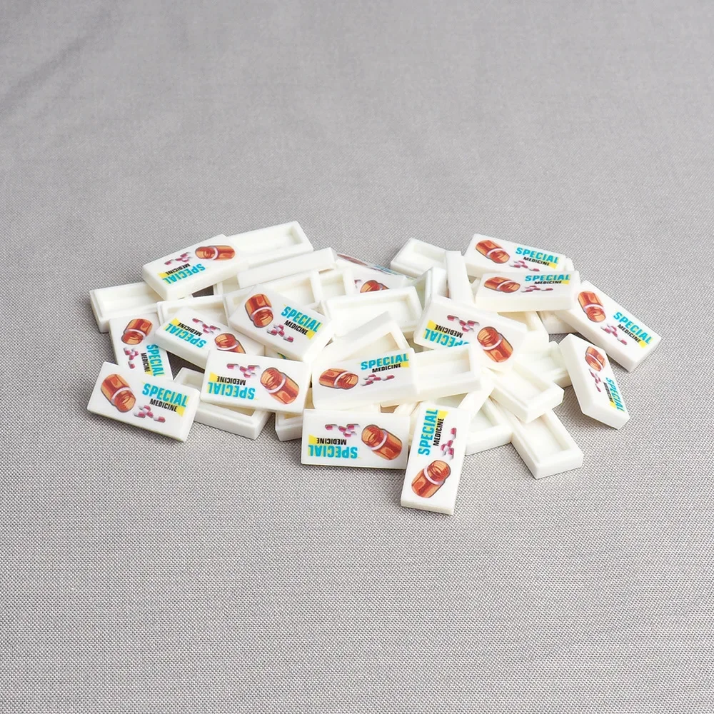 MOC 10PCS Scatola di Capsule 3069 Modello Stampato Building Blocks 3069pb Ospedale Pillole Mediche Bordo Mattoni Particelle Giocattolo FAI DA TE Regali Del Capretto