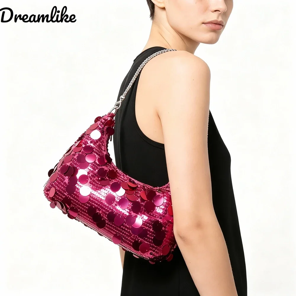 

Luxury Sequin Bag Concert Shoulder Bags Fashion Prom Bag Blingbling Handbag Women Elegant Wedding Items Party Bag Commuter Bags
