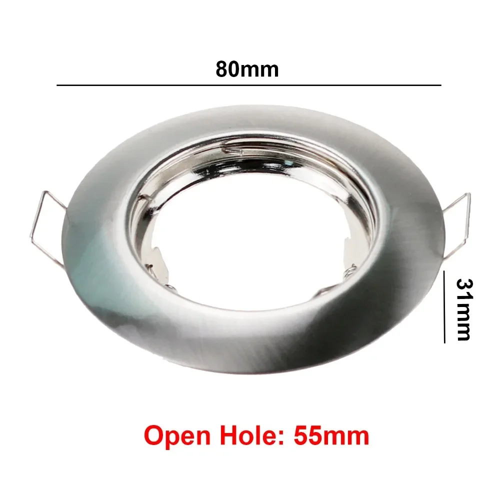JOYINLED Round Metal Recessed Downlight Frame MR16 GU10 Spotlight Housing Ceiling Fixture Lamp Holder Socket LED Trim