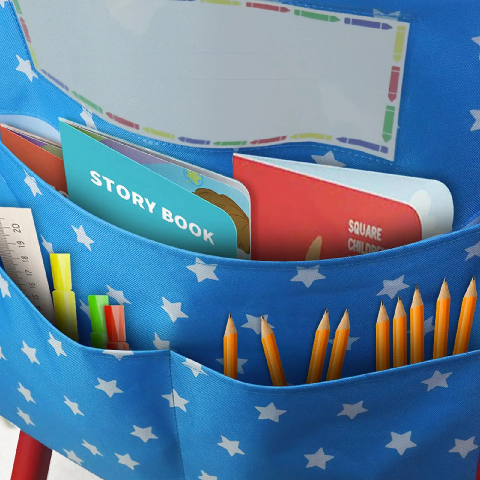 جيوب المقعد لكراسي الفصول الدراسية وحقائب الكراسي وجيب لإدارة الفصول الدراسية وحقائب تنظيم مستلزمات القراءة للأطفال والطلاب