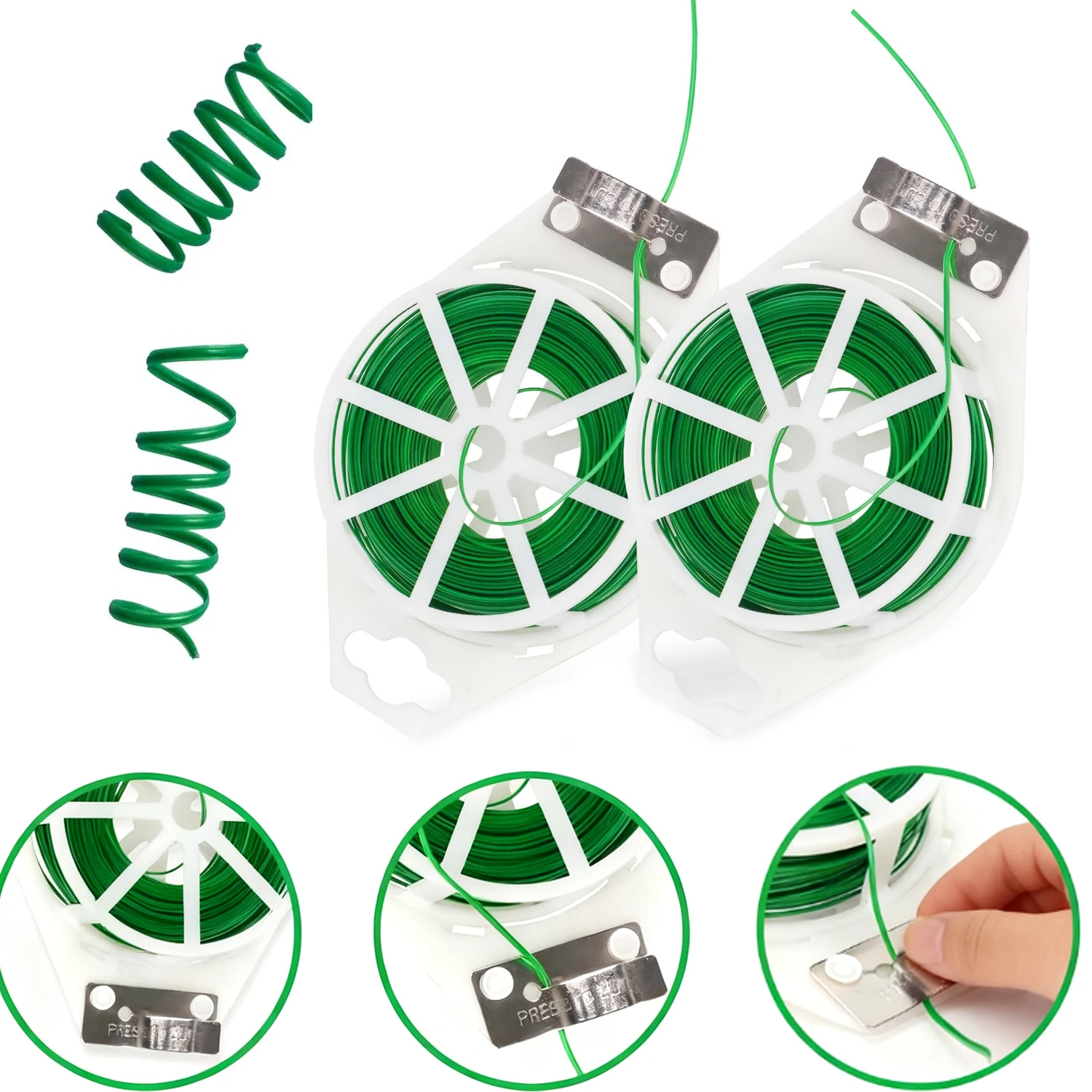 1 Roll 100M Sturdy Reusable Plastic Steel Twist Tie - Multifunctional Garden Flower & Plant Support Strap