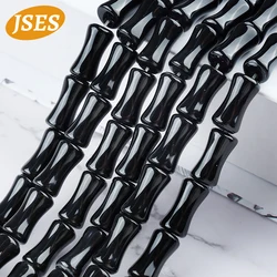 AA Natural Black Agate Bamboo Shape Beads for Jewelry Making 8*15mm Bracelets Necklace Stone Beads DIY Accessories Wholesale