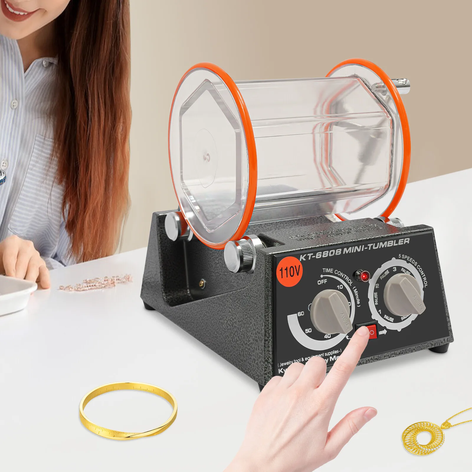 Rotary Polishing Machine for Gold Silver Copper Jewelry Electric Polisher Enhances Shine and Luster