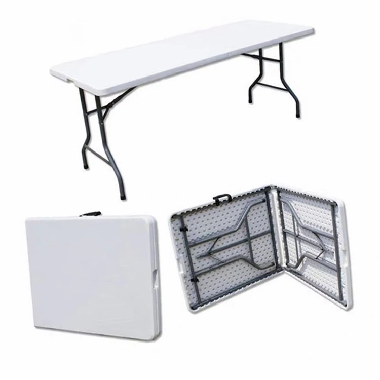 Portable outdoor plastic 6-foot folding rectangular table