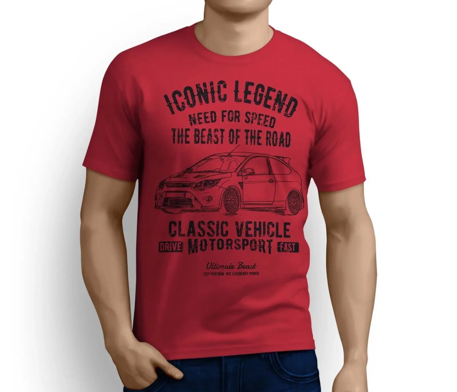 Summer New Men Cotton T-Shirt Legend AMERICAN CAR Focus RS MK2 inspired Motorsports Car Fan Art Unisex Hipster Tshirts
