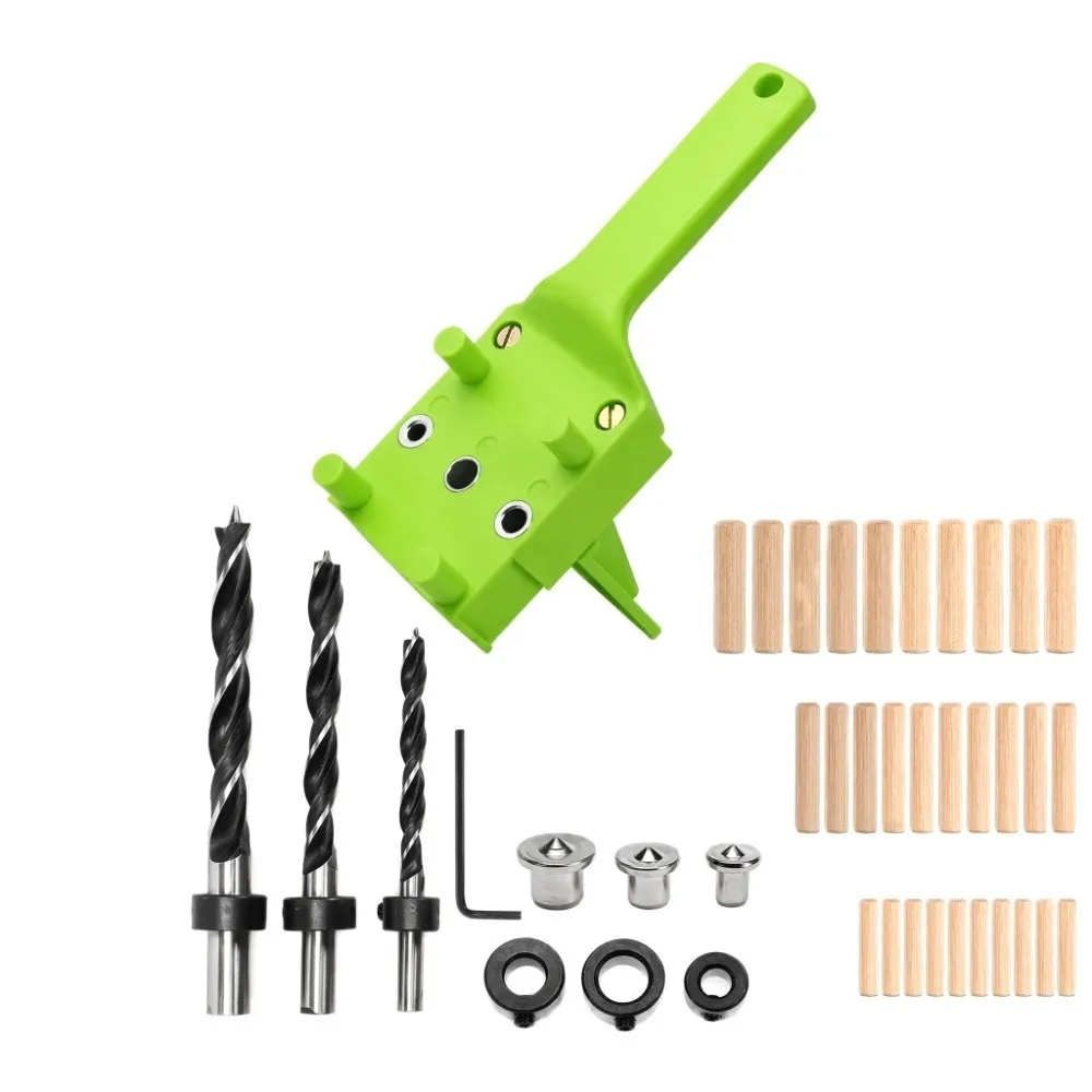 41pcs ABS Material Dowel Jig 3 Drill Bits Pocket Hole Design Drilling Guide 6mm 8mm 10mm Handheld Design Pocket Hole Jig