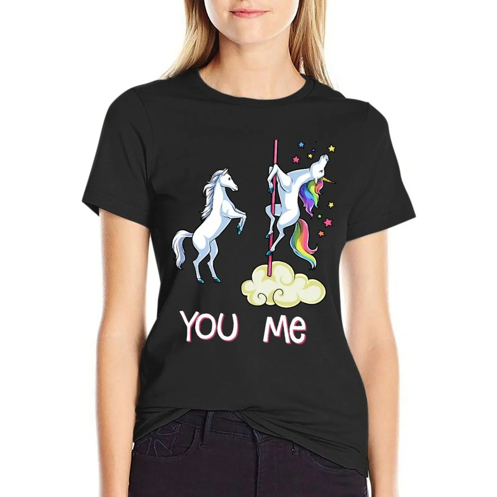 Unicorn You vs Me Shirt Funny Unicorns Rainbow T-Shirt kawaii clothes summer clothes funny t-shirts for Women cotton