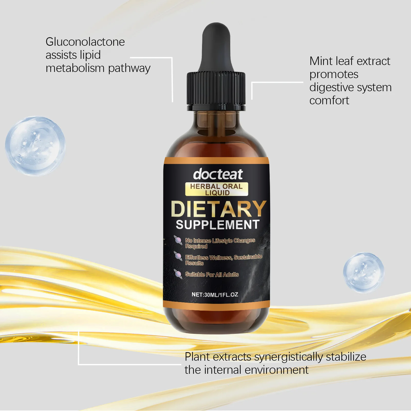 Weight Loss Drops Fat Blocking Supplement Boost Metabolism Reduce Cravings Appetite Control Slimming Liquid Drops Body Shaping