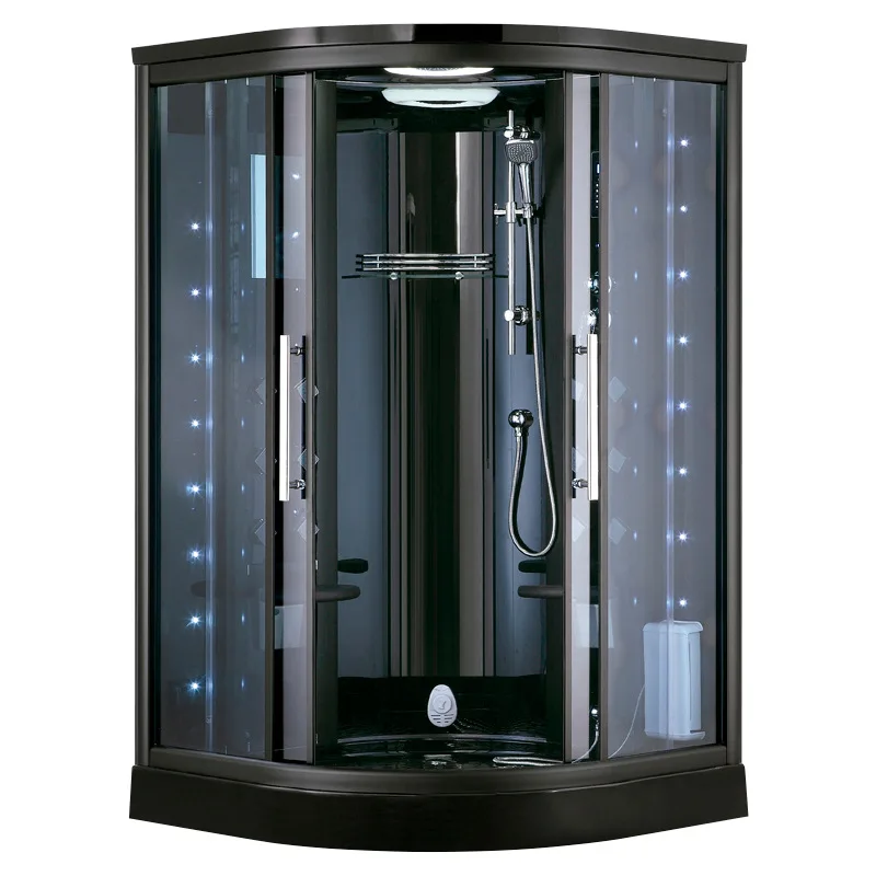 

1200X1200X2150mm Wall Corner Sector-Shaped Steam Shower Enclosure Arc Type Wet Sauna Room 7071AA