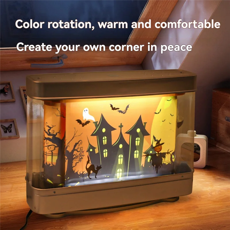 ABRB-물고기 탱크 라이트 수족관 장식 야간 조명 가상 할로윈 동적 LED 테이블 램프 룸 장식 홈, 사무실