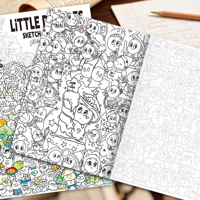 This decompression doodle book features exquisite doodle patterns for you to draw and color, providing a creative outlet.