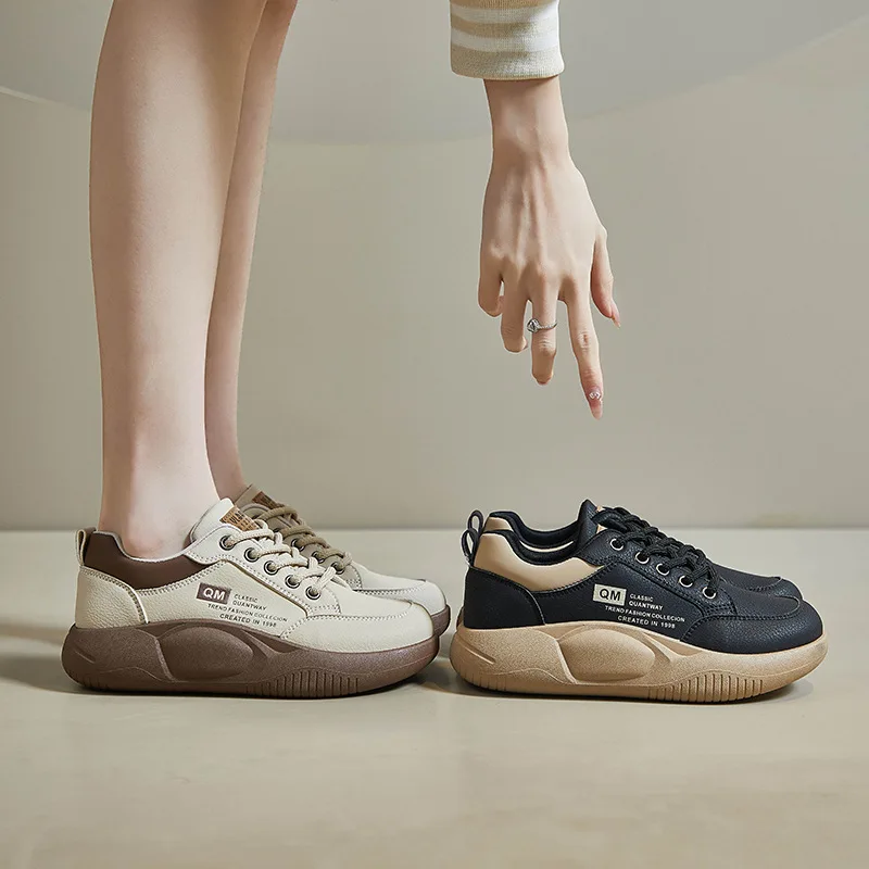 

Новая женская обувь, весна 2024, обувь на толстой подошве, спортивная обувь, студенческая уличная повседневная обувь для доски, массивные кроссовки для бега