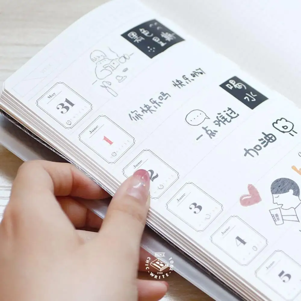 Office Stationery Supplies Journal Planner 365 Days Date Stickers Daily Plan Sticker Number Date Label Decals Calendar Sticker