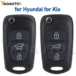 Replacement Remote Car Key Shell 3 Buttons Flip Folding Key Case For Hyundai For Kia K2 K5 Rio 3 Picanto Ceed Cerato Sportage