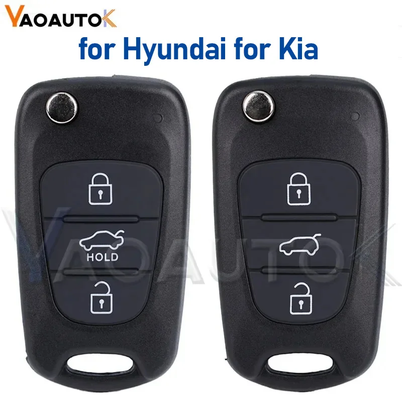 Replacement Remote Car Key Shell 3 Buttons Flip Folding Key Case For Hyundai For Kia K2 K5 Rio 3 Picanto Ceed Cerato Sportage