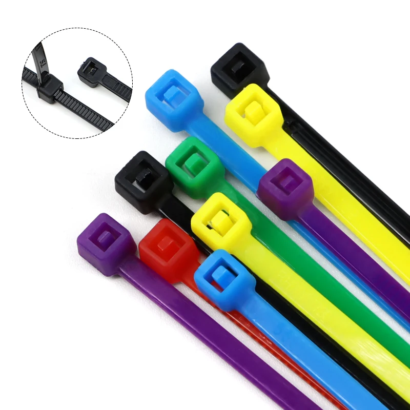 Immagine 6: Fascette per cavi in nylon autobloccanti Lunghezza 100/150/200mm Cinghie avvolgenti per legare cavi in plastica con cerniera Organizzatore di fissaggio per cavi fai da te multicolore
